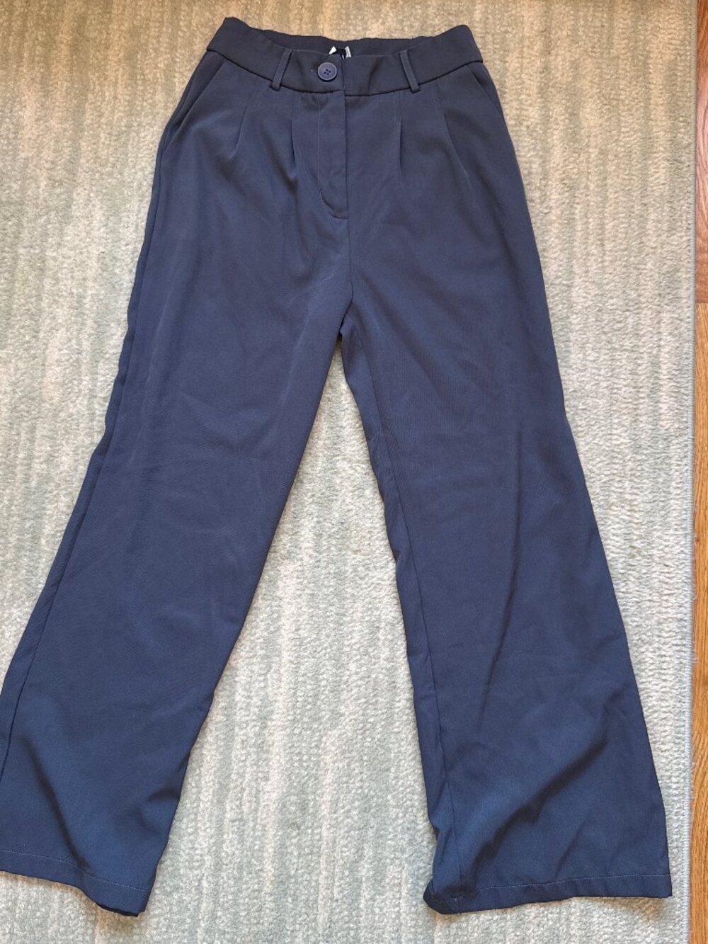 Grey wide leg trousers
